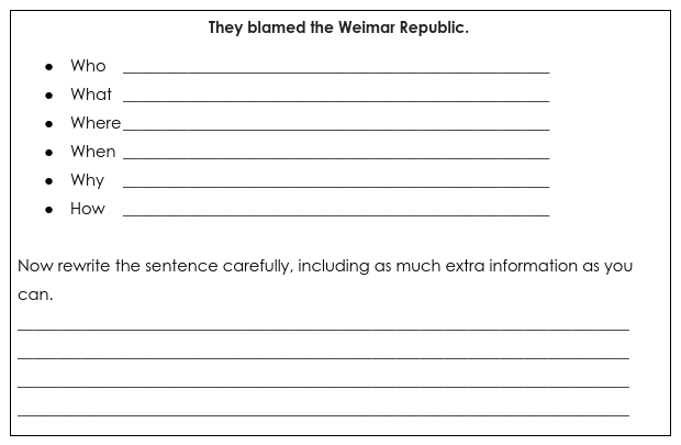 Weimar expand-a-sentence DoNow